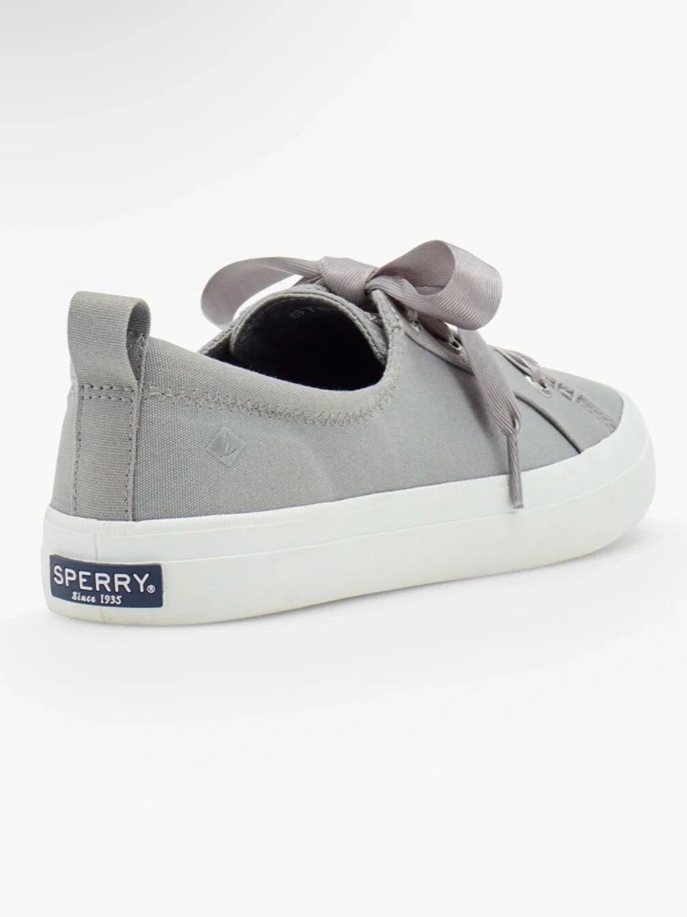 Sperry Women's Crest Vibe Gray Sneakers w Satin Laces, Size 10 EUC